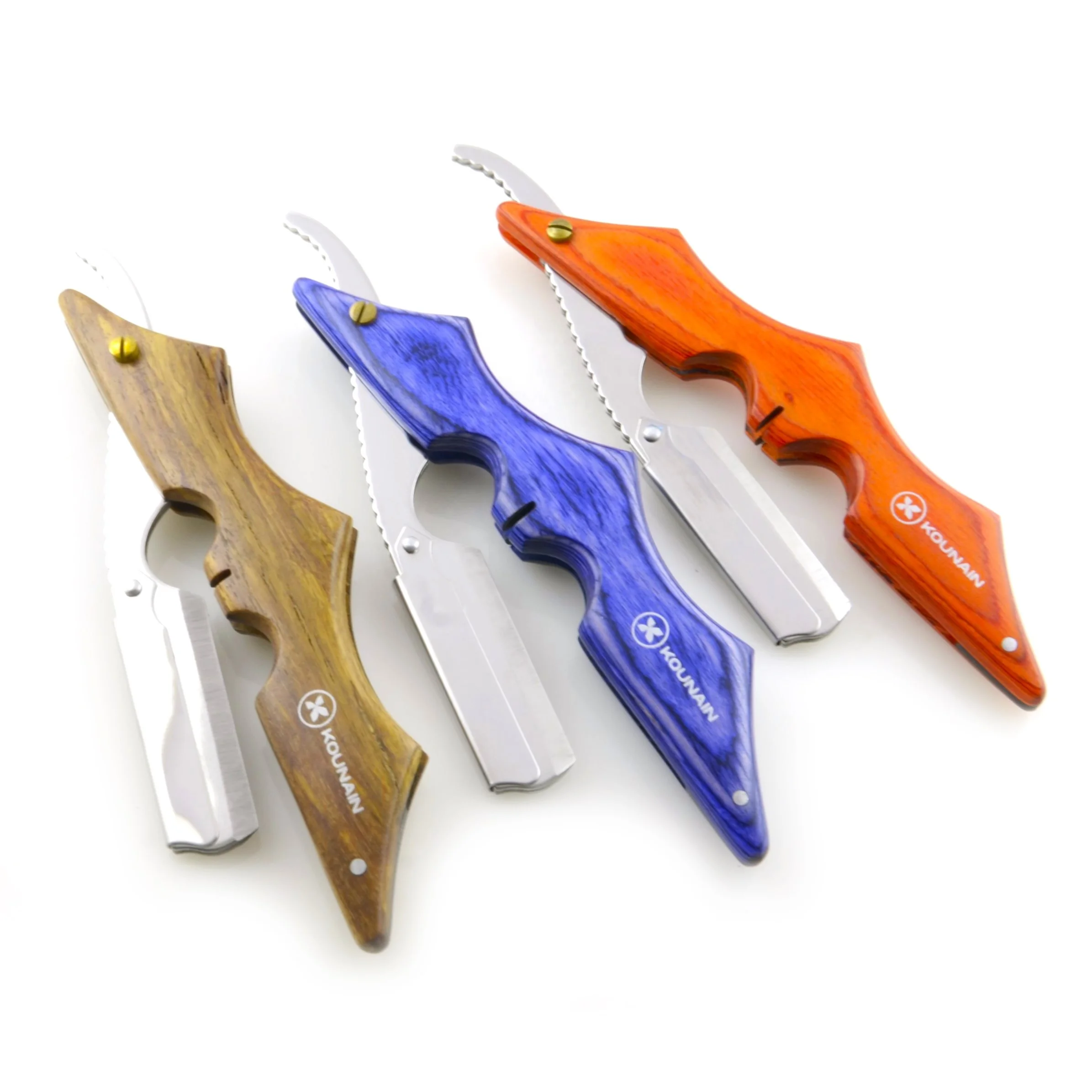 Kounain Professional Barber Folding Straight Edge Razor Wood Handle Manual Razor Hairdressing Haircut Bread Mustache Shavers