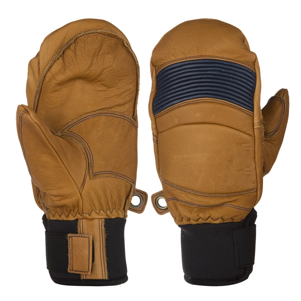 Top Quality Cold Winter Water Proof Wrist Strap Leather Mitten Gloves Outdoor Sports Winter Ski Mittens Leather Gloves