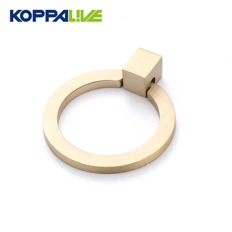 Koppalive matte brass ring pulls gold and black brass dresser drawer knobs universal furniture kitchen cabinet handle