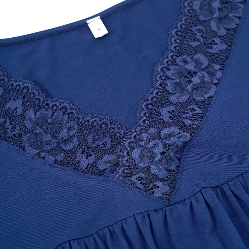 Wholesale Ladies Night Gown Custom Lace Knit Bamboo Long Nightgowns For Women