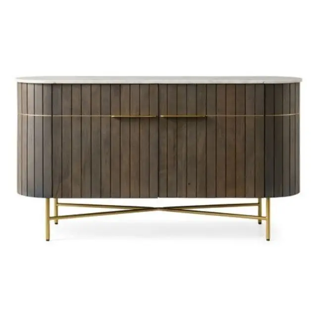 Italian Modern Luxury TV Stand Cabinet High Quality Solid Teak Wood Sideboard for Home Living Room Furniture