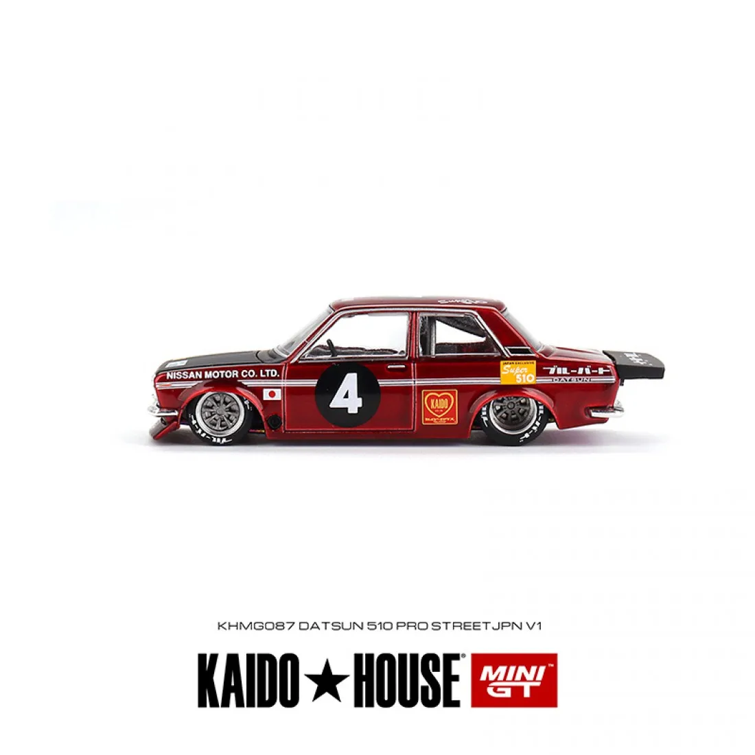 Mini GT x Kaido House KHMG087 1/64 Datsun 510 Pro Street JPN V1 Diecast Scale Model Car