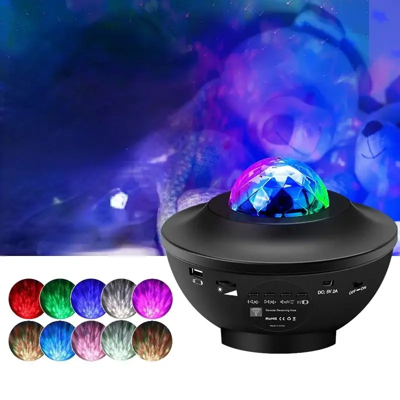 Colorful Starry Projector Galaxy Night Light Child Bluetooth USB Music Player Star NightLight Romantic Projector Night Lamp Gift