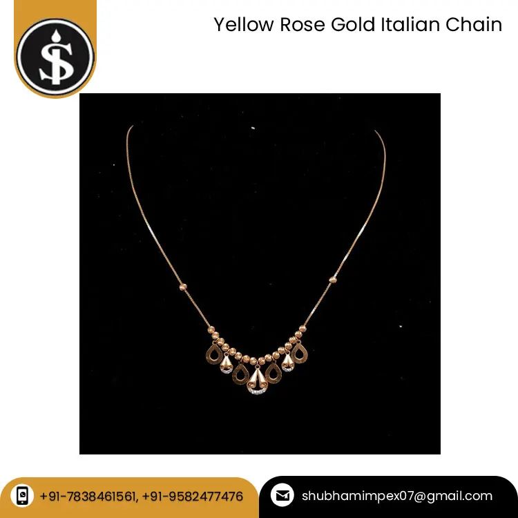 2024 New Arrival Beautiful Fine Jewelry Top Quality Hot Selling 18kt Yellow Rose Gold Italian Chain From Indian Exporter