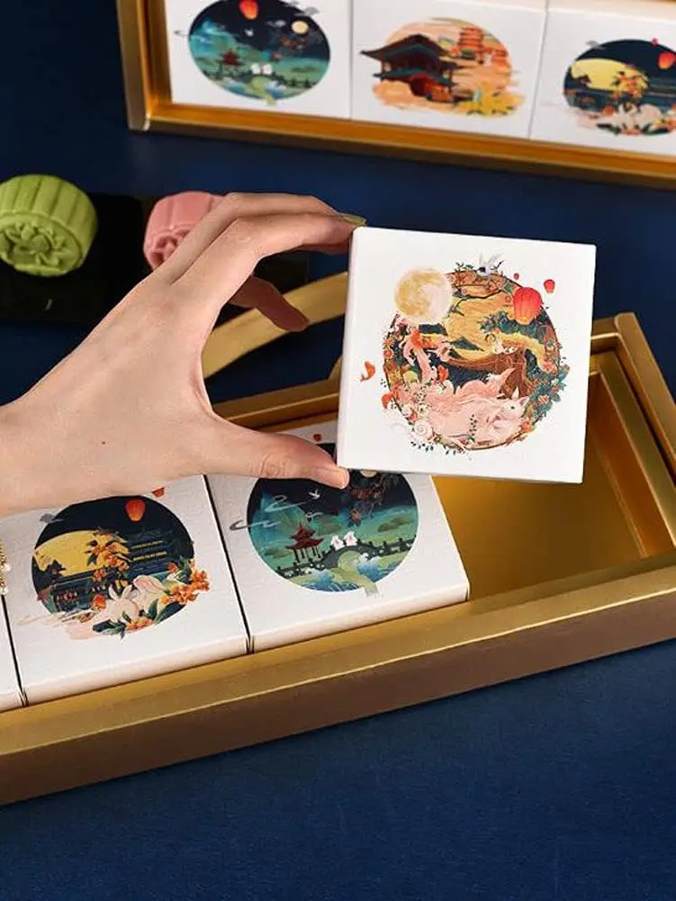 TH CB-186 Customized designed Gift Box Moon Cake Cookies Cupcake Baking Boxes for Moon Festival