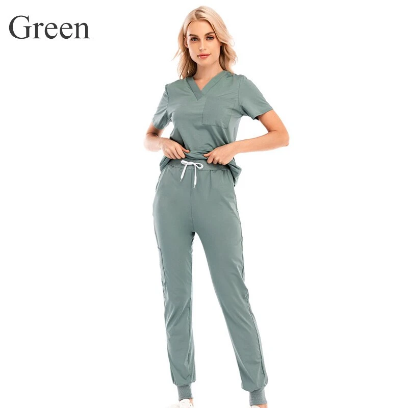 Nursing Scrubs Uniforms Clothes Laboratory Coat Beauty Work Clothes Coat Uniform Health Workers Nursing Short Sleeve