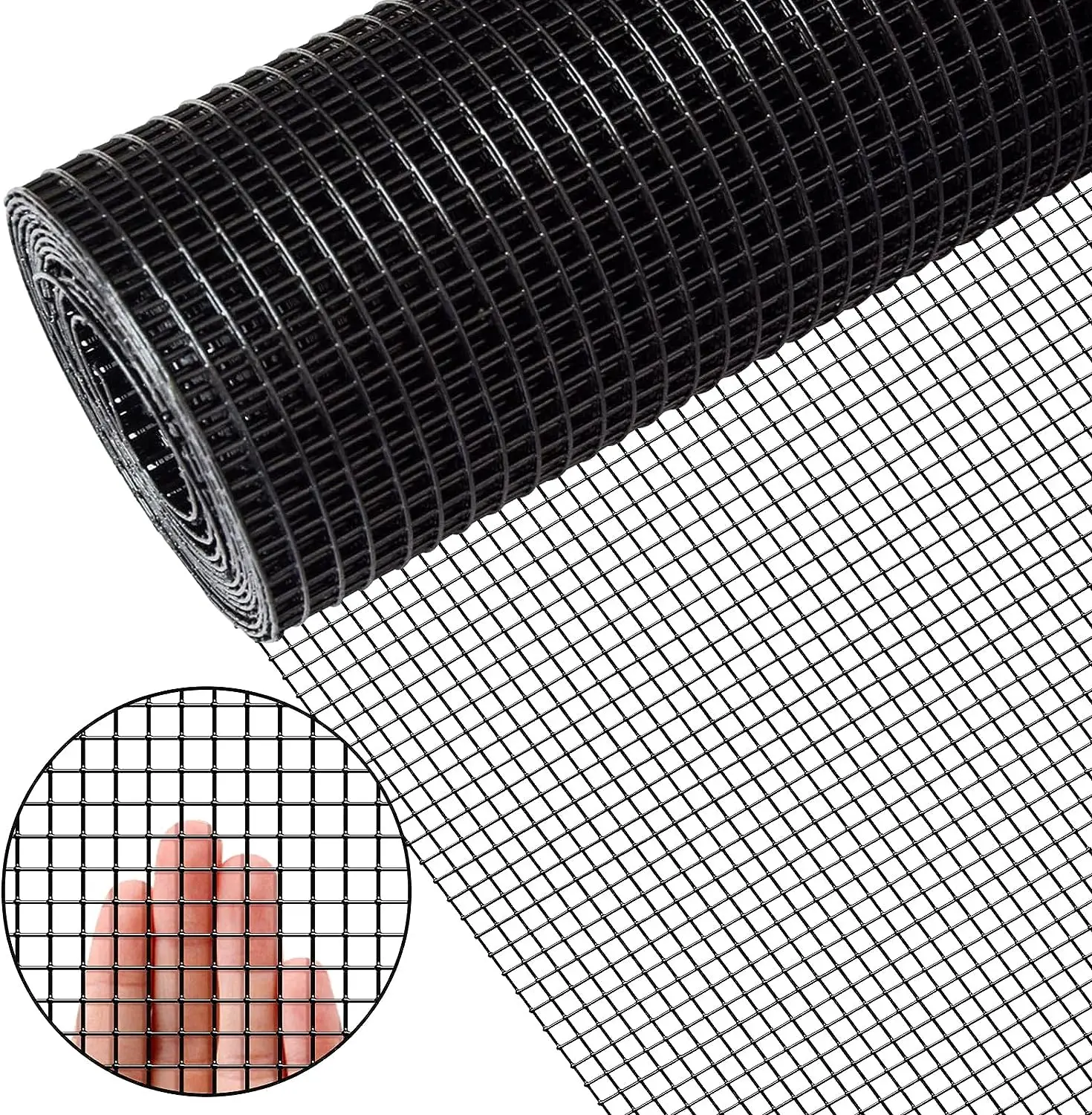 Hardware Cloth Black Vinyl Coated Chicken Wire Fence Galvanized Welded Mesh Roll