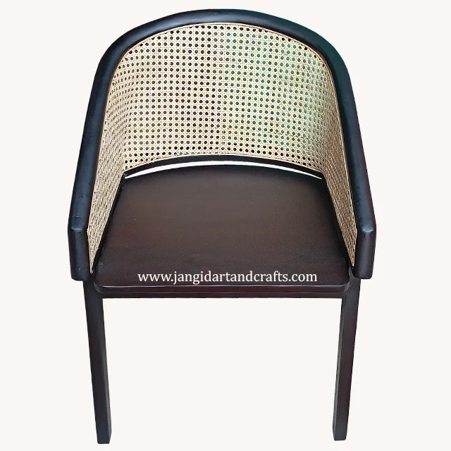 Antique Color Black Armrest Rattan Cane Back Louis Chair Solid Mango Wood Dining Arm Wedding Event Hotel Restaurant Dining Chair