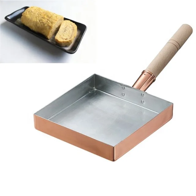 Quality Japanese Cookware Square Copper Egg Pan Professional Model Copper Flying Pan Copper Omelette Pan Kanto Style