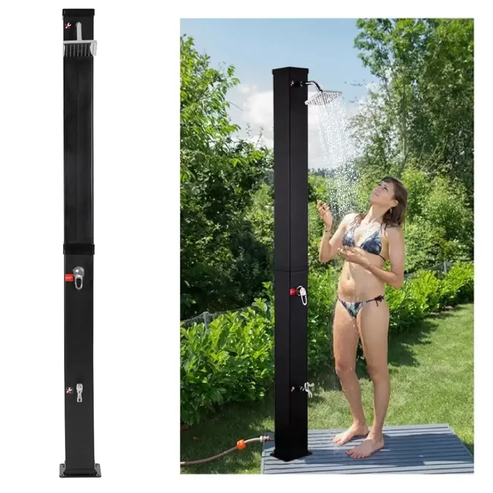 40L large capacity square Outdoor garden shower solar  flexible portable PVC body auto-heated outdoor beach shower