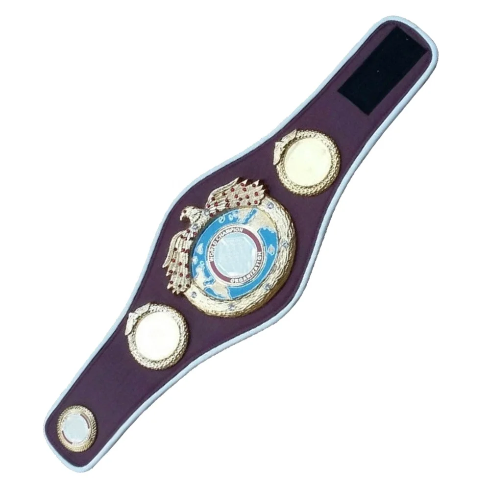 World Heavy weight Wrestling Championship Belt Custom OEM Logo Brass And Zinc Plates Genuine Leather Strap