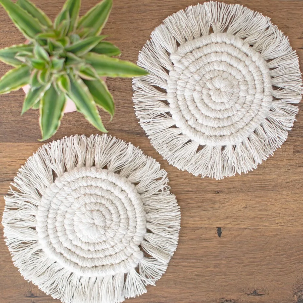 CHEAPEST Handmade Boho Macrame Coasters For Dining Table Home Decor