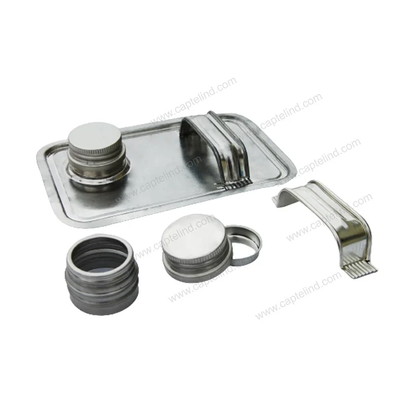 High Quality 4L Tin Can Component with 5L Metal Square Top Handle Lid for Can Component-Durable Aluminium Plastic Materials