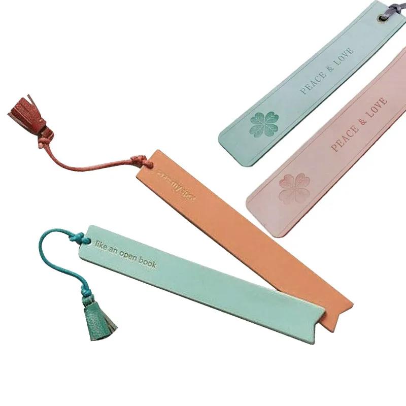 Custom logo String Vegan Leather Bookmark Keychain