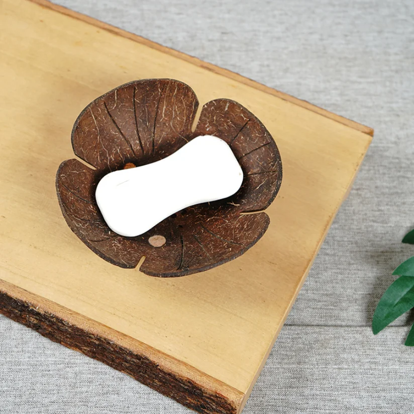 Vietnamese Product Soap Dish Coconut Holder/ Coconut Soap Tray Biodegradable And Sustainable From Manufacturer Eco2go Vietnam