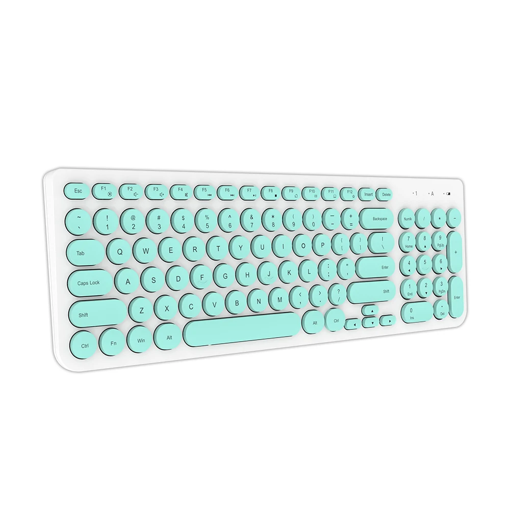Bluetooth Wireless Keyboard Computer 2.4G Keyboard Sunken Circular Keycap Structure Design Compact Two-zone Fast Design
