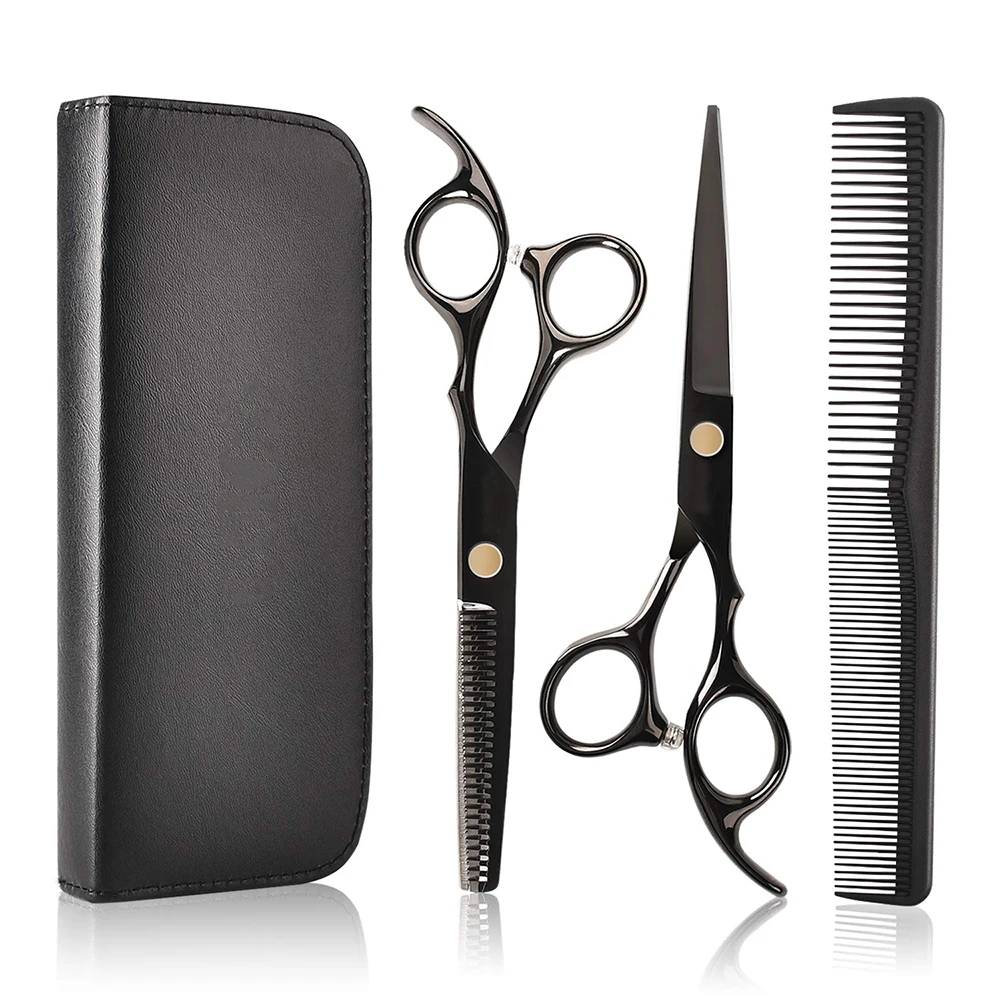 Professional Hairdressing Scissors Set kit Package Includes Barber salon scissor + thinning scissors +razor & beauty full pouch