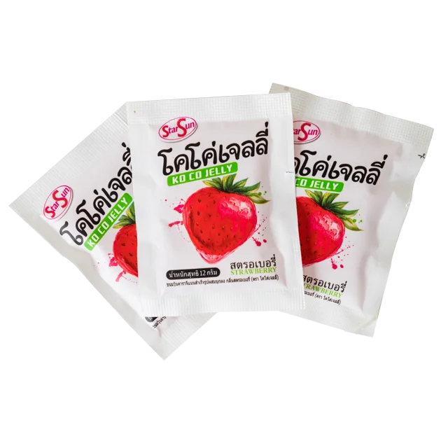 High Quality Ko Ko Jelly 35g. Strawberry Flavor Jelly Carrageenan Mixed Konyakku Product of Thailand