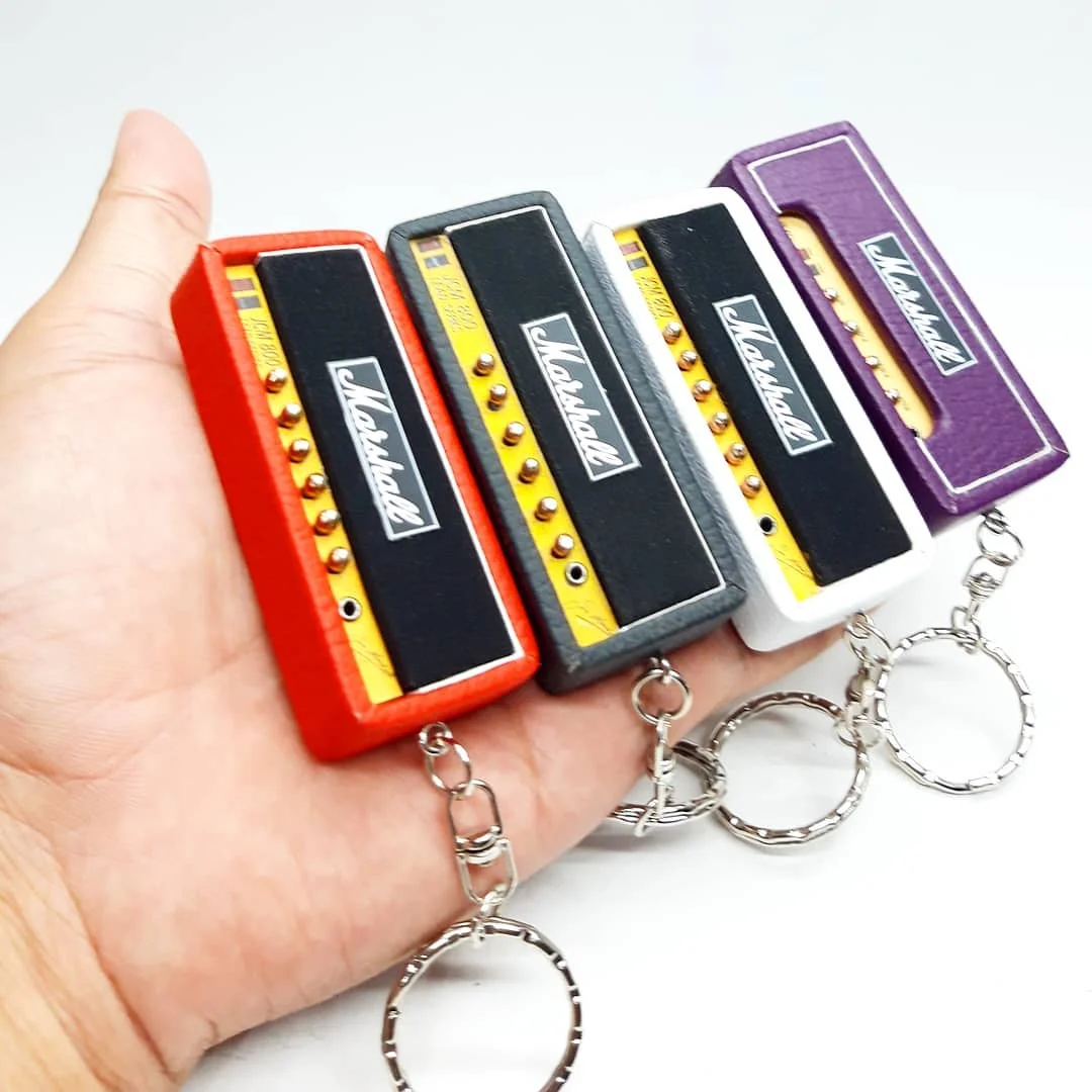 Wooden music keychain amplifier for music lover Creative hand crafted product Customized design and color