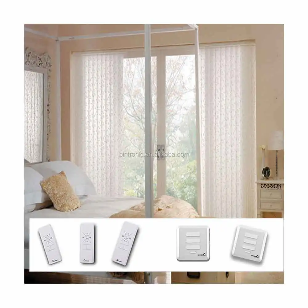 Bintronic Appliances for Home Interior Design Motorized Vertical Blinds Electric Office Door Blinds