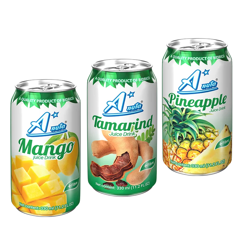 New Quality Orange Juice Drink A*nuta Brand Iso Halal Haccp Fruit Juice 330ml Beverage Packed In Can Vietnam Manufacturer