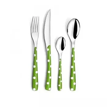 Metal Cutlery Set indian Top Selling 24pcs Stainless Steel Knife Fork Spoon Luxury Gold Silver Colorful Cutlery Set With Stand P