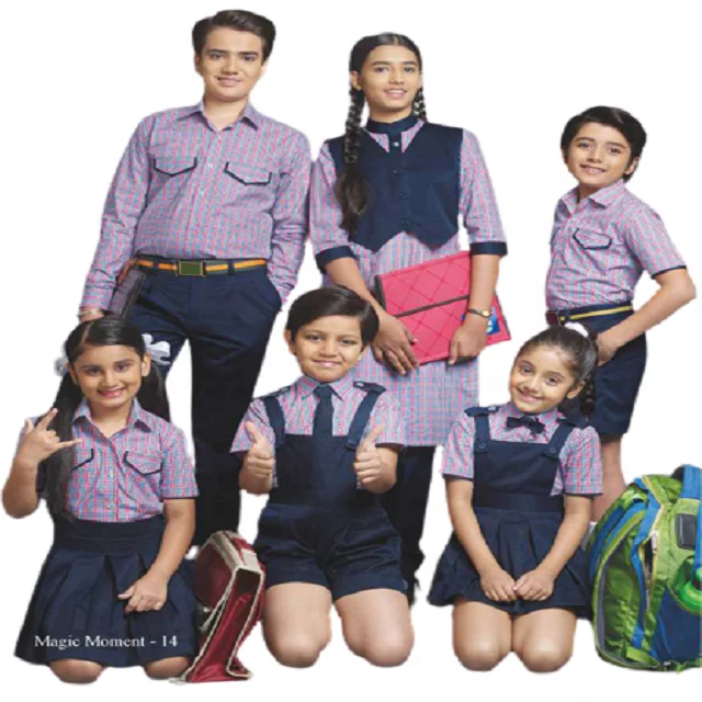 Custom Made Logo Children Student Clothing Boys and Girls Primary School High School Uniforms Set