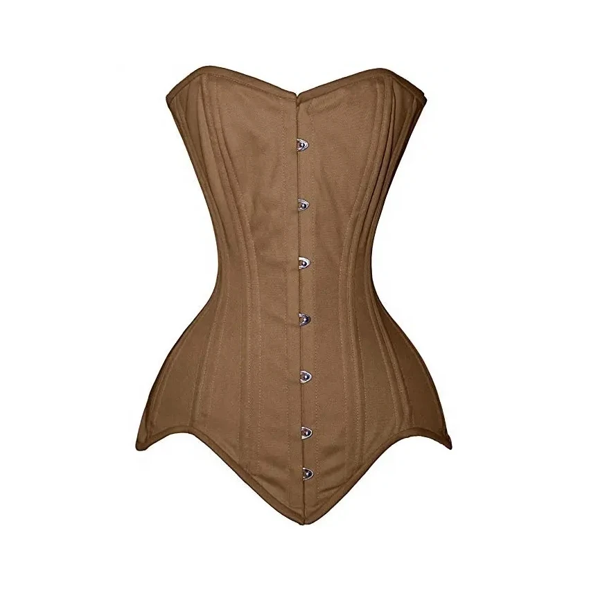 Vintage Gothic Chocolate Brown Corset Victoria Costume Shaper Women Corsets & Bustiers Steel Bones