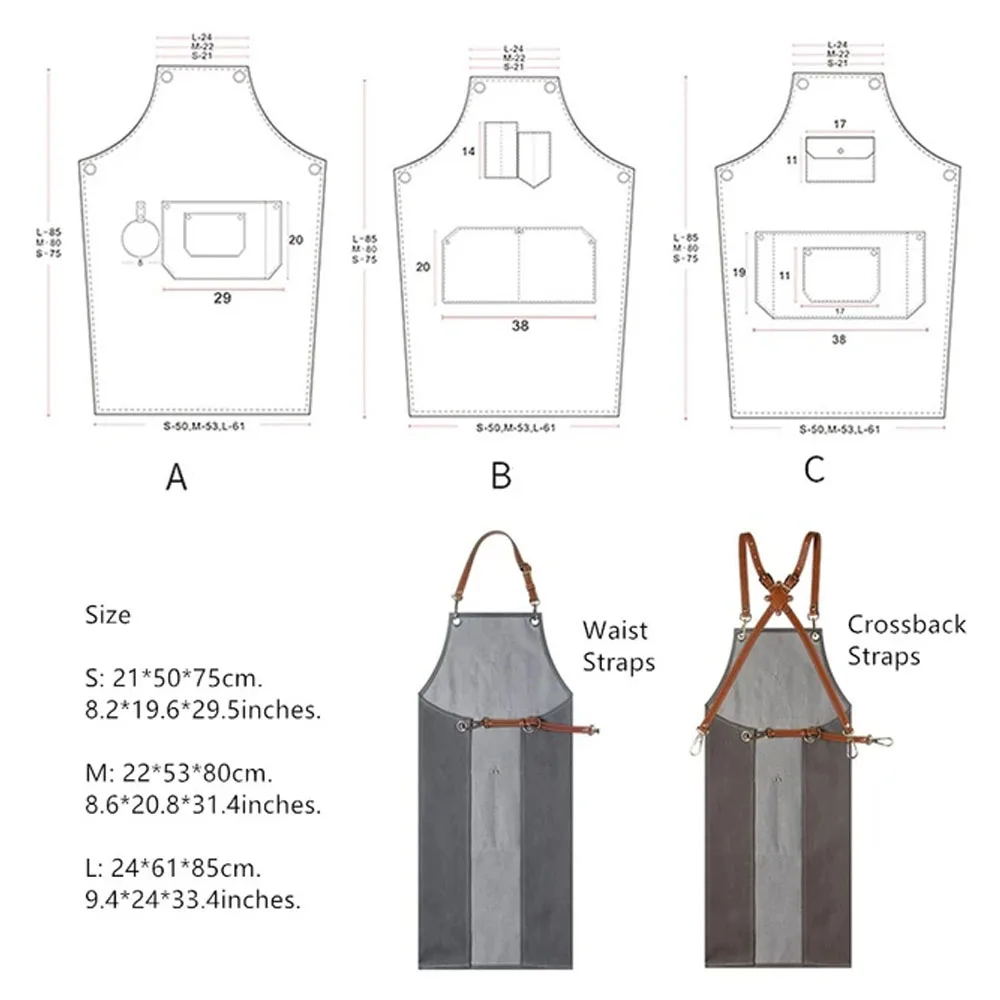 Heavyweight 100% Cotton Denim Adjustable Neck Strap Bartender Apron For Sale With Custom Logo In Low MOQ