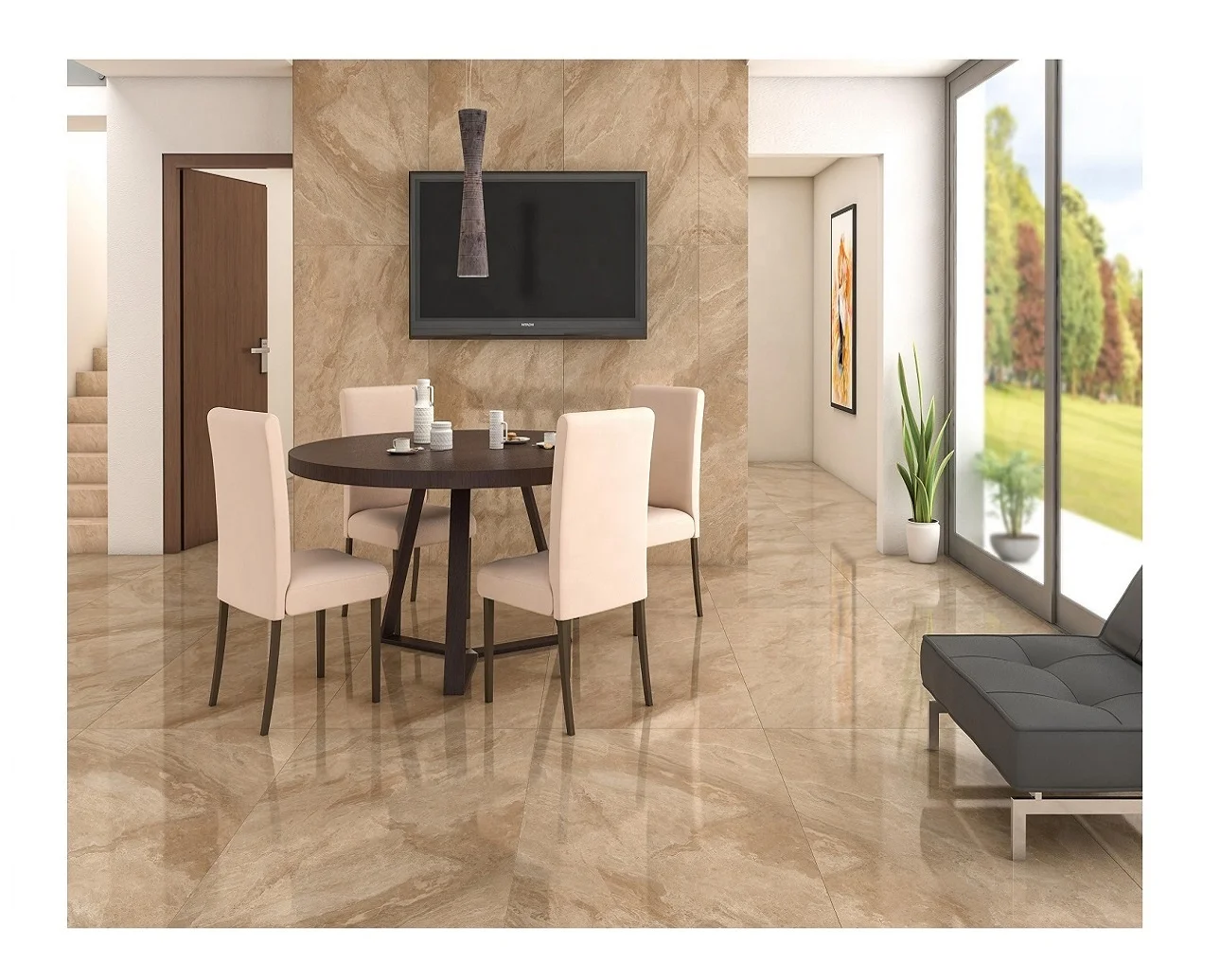 Moroccan Large Grey Marble Slab Carrara 1200x2400 Matt Porcelain Polished Wall & Floor Tiles Wood Material Bathroom Application