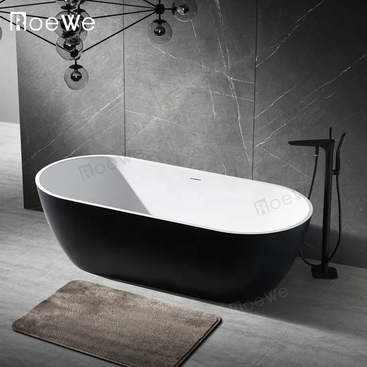 180cm large artificial marble oval shape cast stone resin bath tub luxury bathroom shower free standing solid surface bathtub