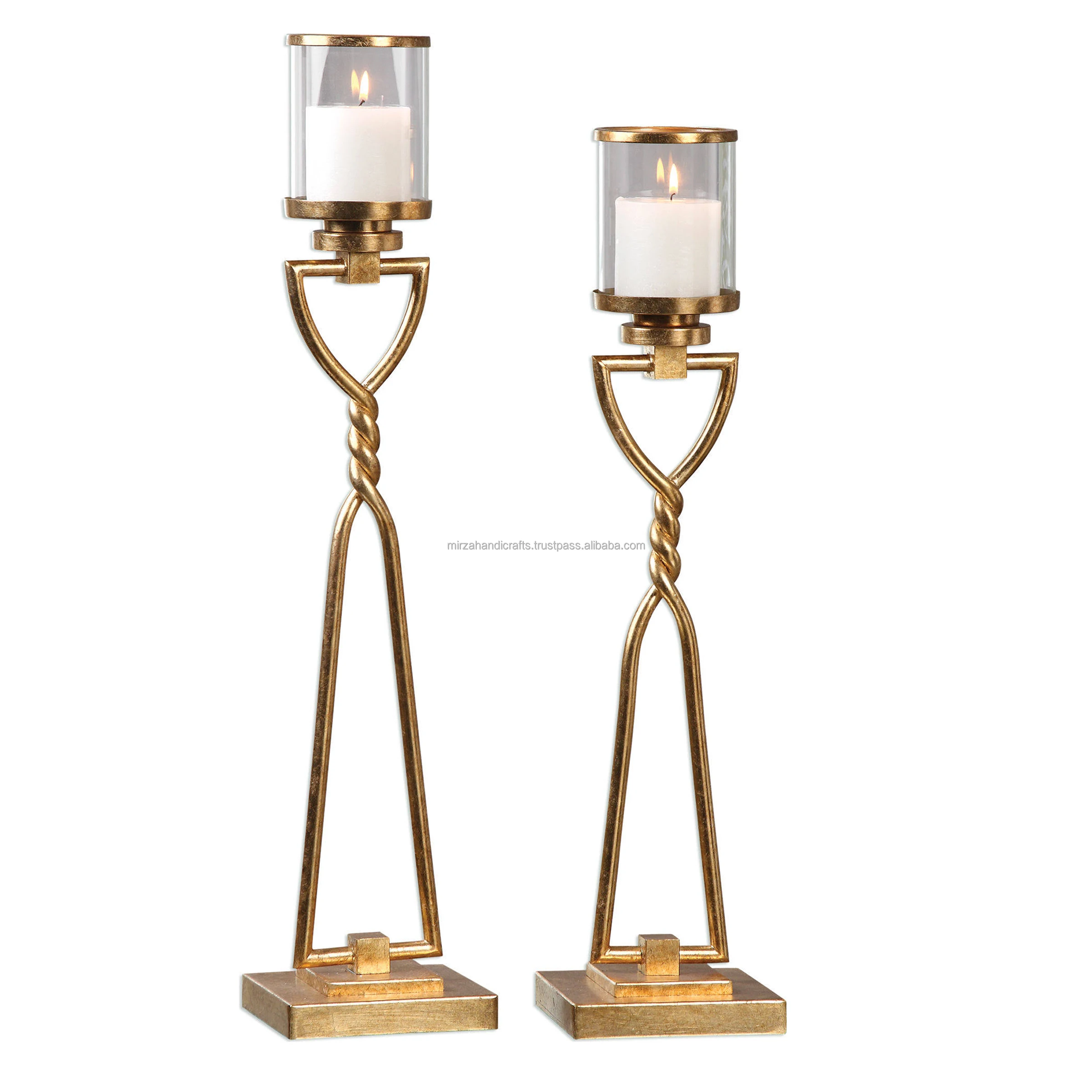 Circle Design candle Holder Home Decoration Handmade Candle Holder  use as Home Restaurant Hotel office Gold Finished