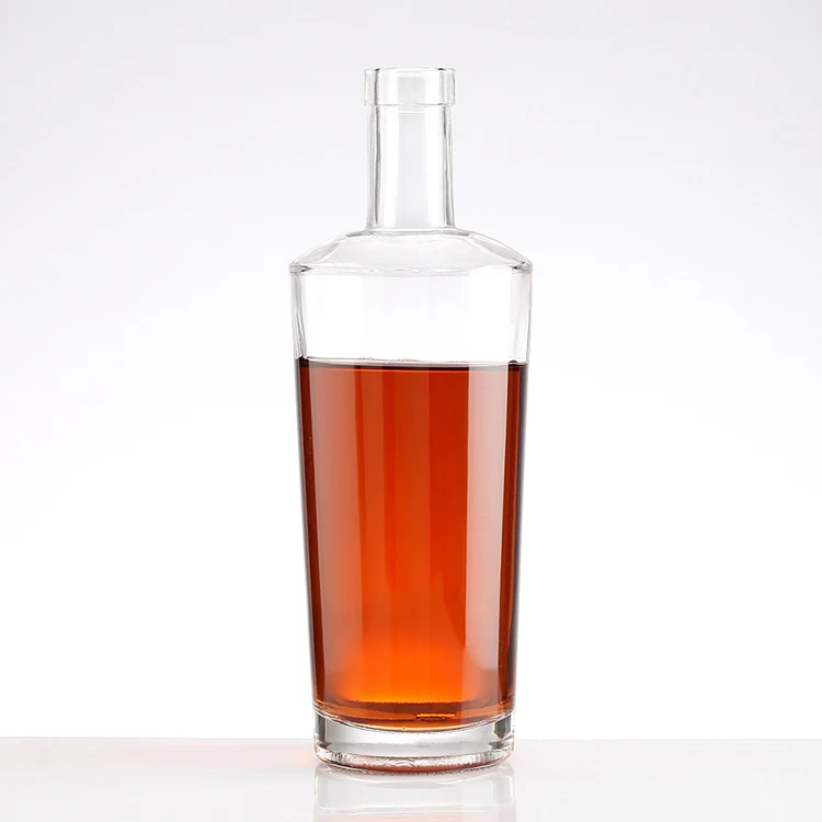 Factory Supply Conical Tall Thin 375ml 200ml Whiskey Vodka Tequila Mezcal Bourbon Wine Glass Bottle with Cork and Screw Top