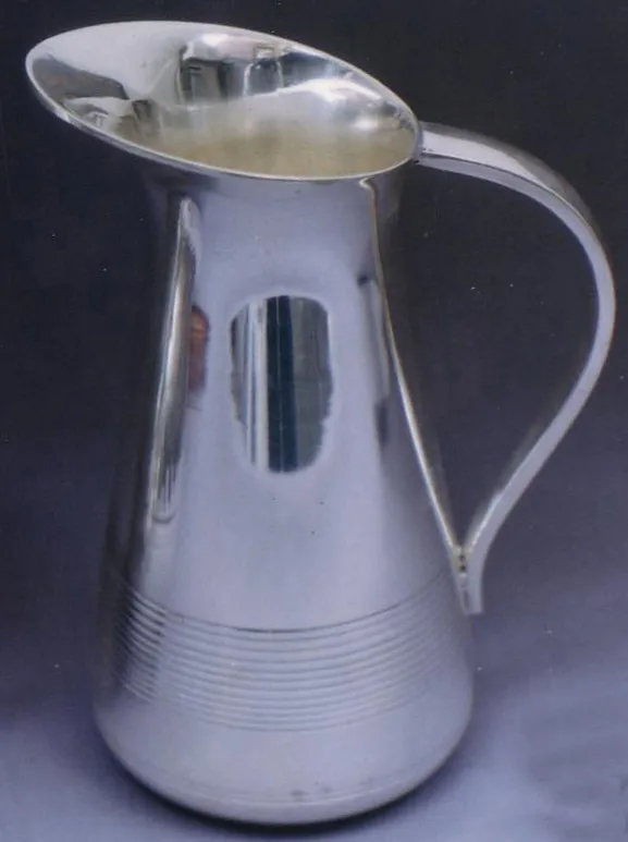 India Hammered water Jug with brass silver color design handle silver jug dinnerware use