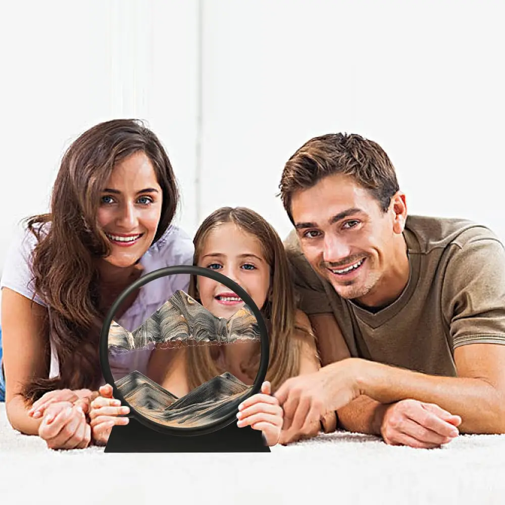 Moving Sand Art Sand Art Decor Picture Glass Liquid Wall Painting 3D Deep Sea Sand scape Natural Landscape in Motion Display