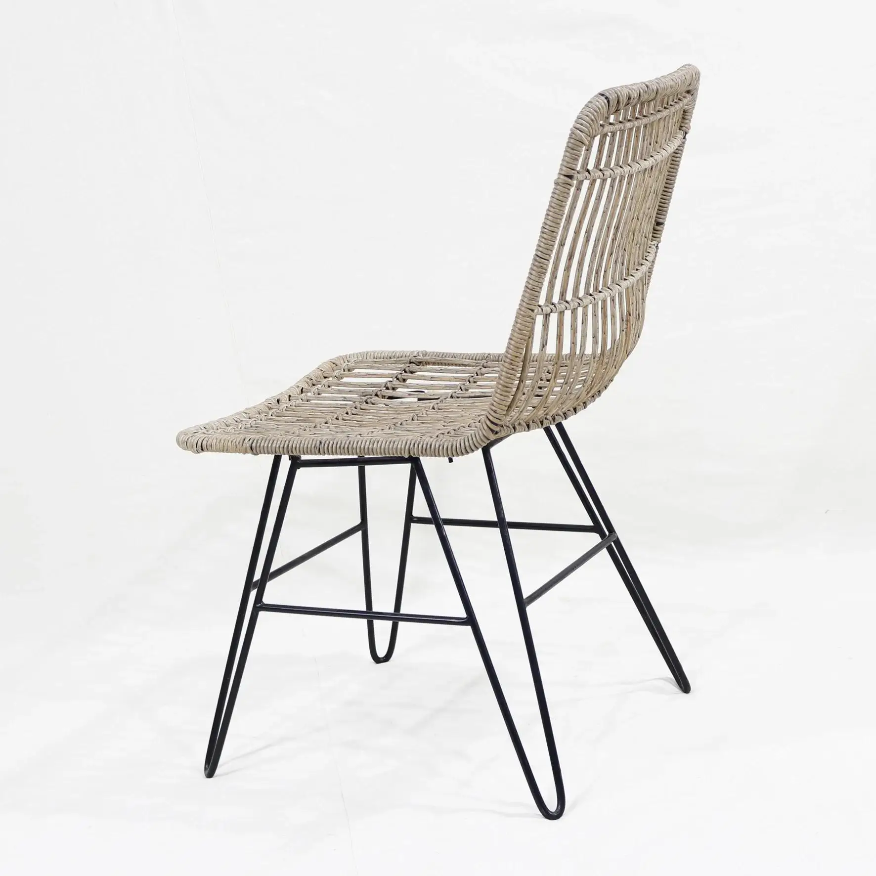 Comhome-High Quality Outdoor Furniture Stackable Iron Frame Rattan Din Wicker Cane Patio Dining Chair