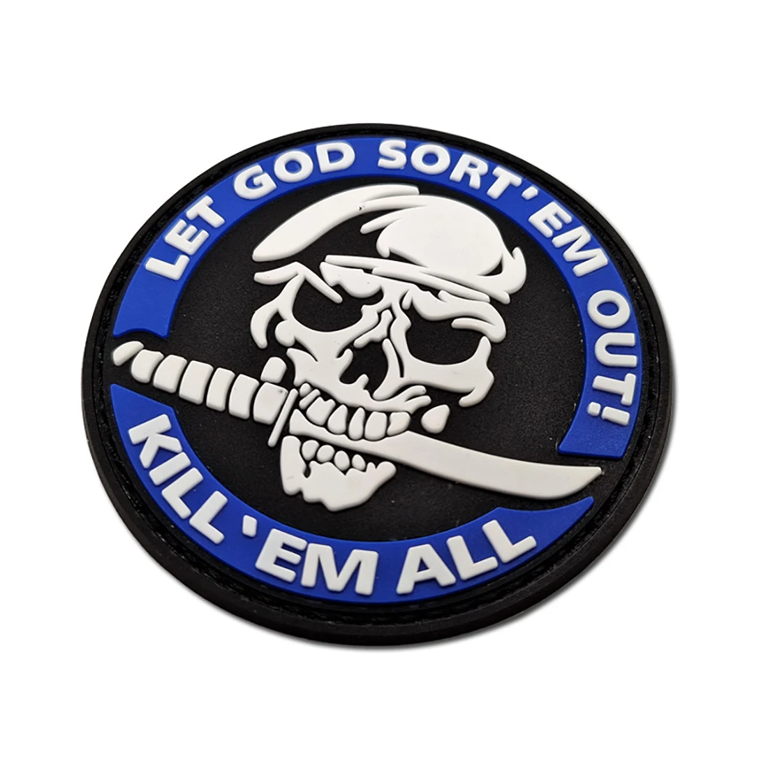 Excellent quality custom punisher 3D pvc rubber label patch silicone badge for clothing