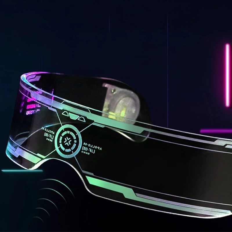 LED Visor Rave Glasses Light Up Glasses Multi Color LED Flashing Glasses For Party