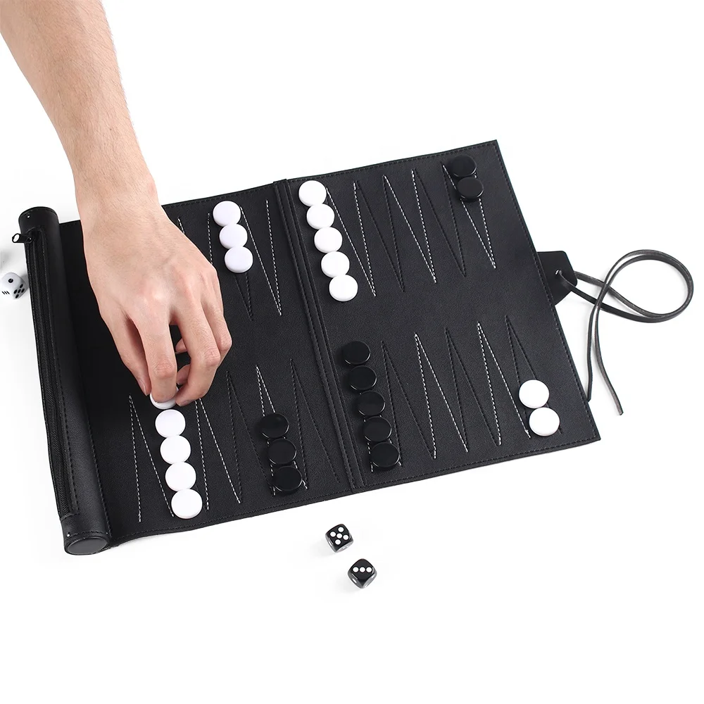 factory custom backgammon leather wood acrylic table board game chess dice piece set travel roll up backgammon luxury backgammon