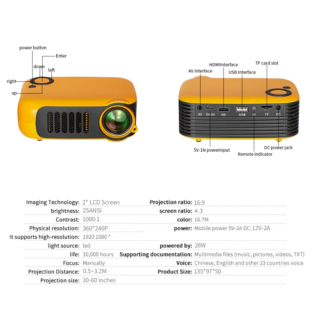 2023 New product high quality Mini pocket short throw projector Pico Projectors