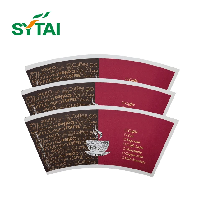 PE coated paper cup fan & bottom paper for making ripple wall/single wall paper cups