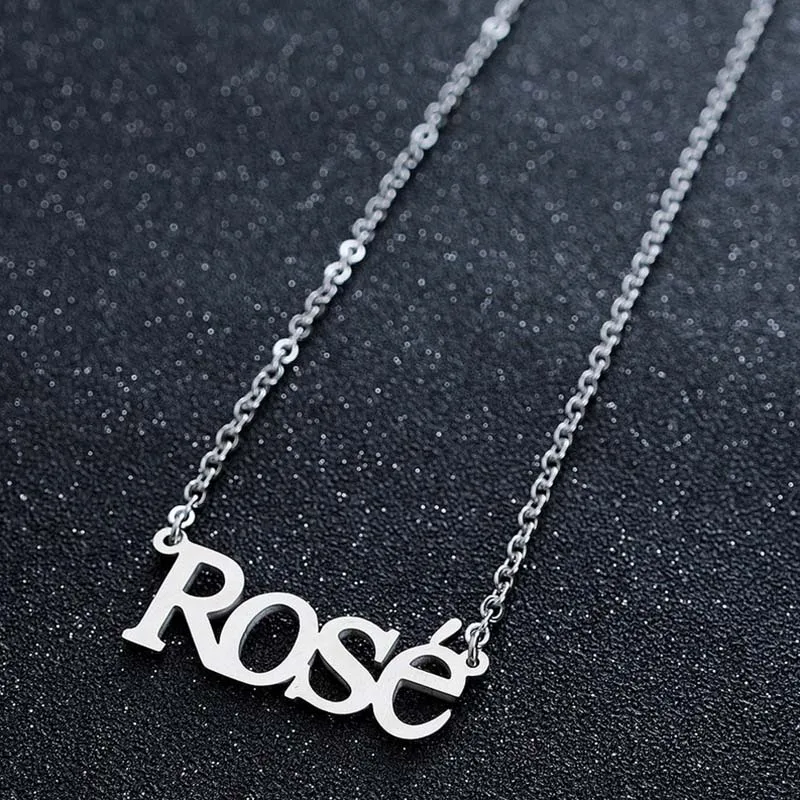 Men Women Kpop Jewelry Korea Group ROSE LISA JISOO JENNIE Letter Fashion Hip-hop Long Chain Stainless Steel Necklaces
