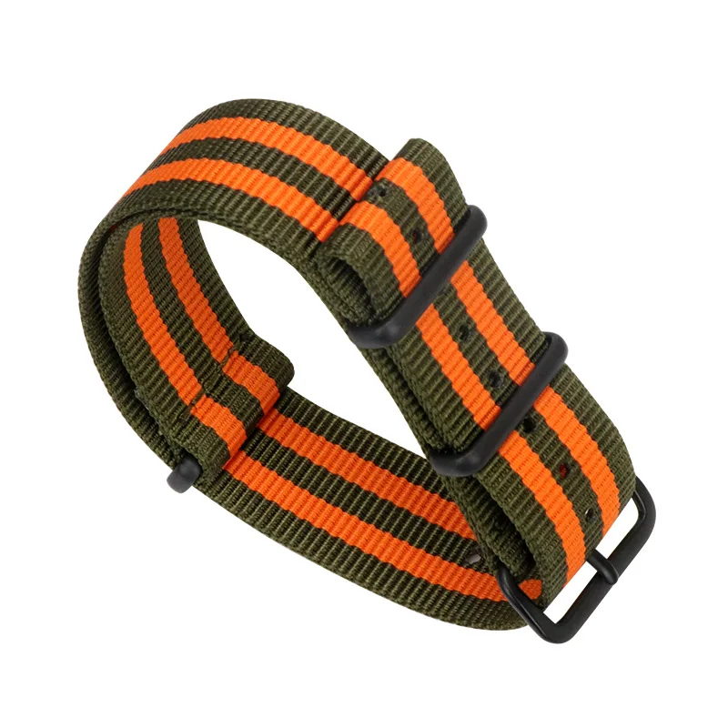 Wholesale Custom Watch Bands18/20/22mm Suitable nylon strap  integrated band solid color watch strap