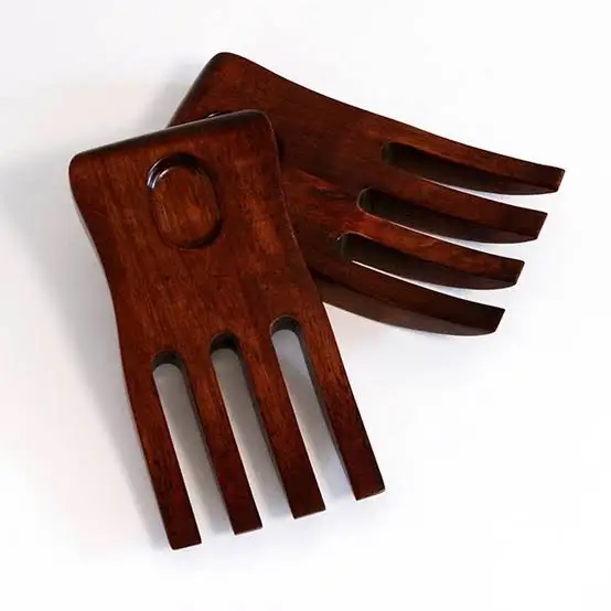 New Arrival 2024 Soft Custom Hand shape Tools Wooden Salad Server Easy to Use Hands for Mixing lots of vegetable items