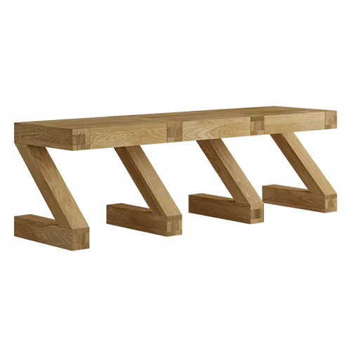 Home Furniture  High Quality  Solid Oak  Furniture Unique Z Shape table For  Room EXport standard Vietnam Manufacture
