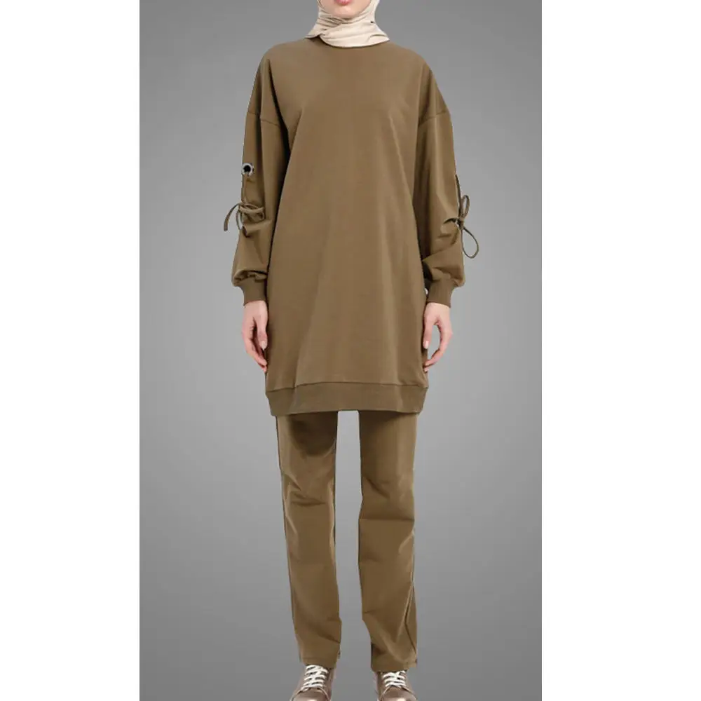 Beautiful Ladies Sportswear Latest Fashion Islamic Tracksuit High Quality New Season Long Sleeve Muslim Women Two Pieces Suits