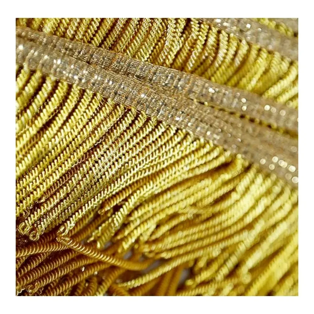 Exquisite Bullion Wire Trimming and Tassel Fringe for Stylish Garment Accessories Outdoors