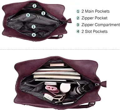 Tote Bag for Women PU Leather Shoulder Bags Fashion Hobo Bags Large Purse and Handbags with Adjustable Shoulder Strap