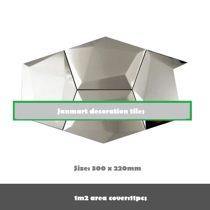 3d pentagonal stainless steel metal mosaic tile bathroom bar restaurant wall brick decorative tiles