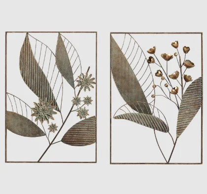 Iron Metal Decoration Items Gold Metal 3d Wall Art Hangings For Living Room Wall Decoration Home Handcrafted Panel Canvas